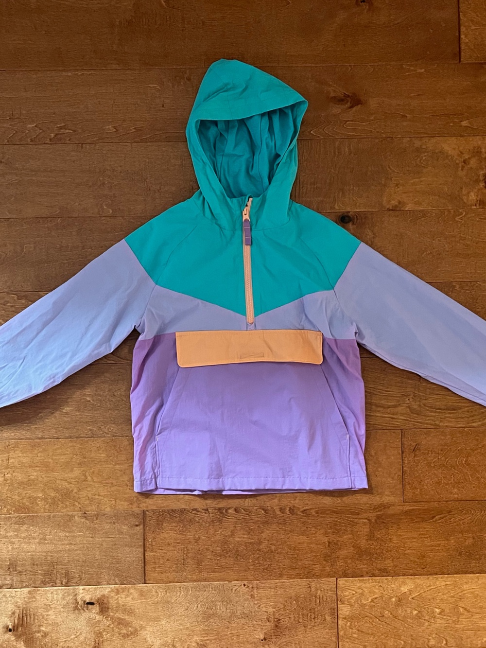 Cat and Jack Girls Colorblock Half-Zip Pullover Windbreaker - Small 6/7